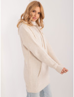 Svetlý béžový klokaní sveter s manžetami