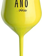 I SAID YES...TO WINE - žltý nerozbitný pohár na víno 470 ml