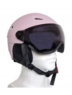 Dámska lyžiarska prilba so zabudovanými okuliarmi 4FWAW23AHELF032-56S Light Pink - 4F