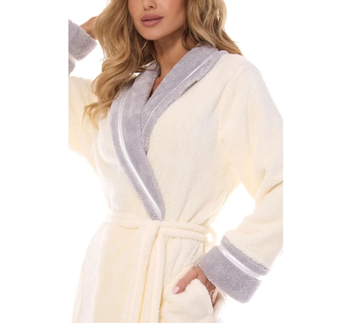 Dámský župan 2409 model 20976368 cream - L&L Dámský župan 2409 model 20976368 cream - L&L