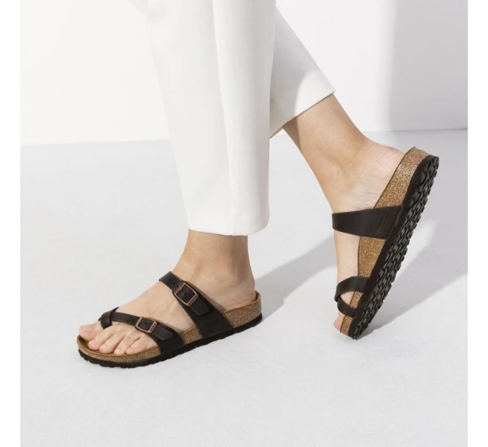 Birkenstock Dámske žabky Mayari Habana Narrow foot z nubukovej kože hnedé (0171323) Birkenstock Dámske žabky Mayari Habana Narrow foot z nubukovej kože hnedé (0171323)