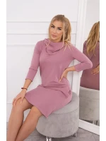 Šaty s kapucí a kapsami tmavě růžové Šaty s kapucí a kapsami tmavě růžové