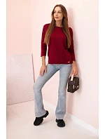 Dámska blúzka s lodičkovým výstrihom bordová