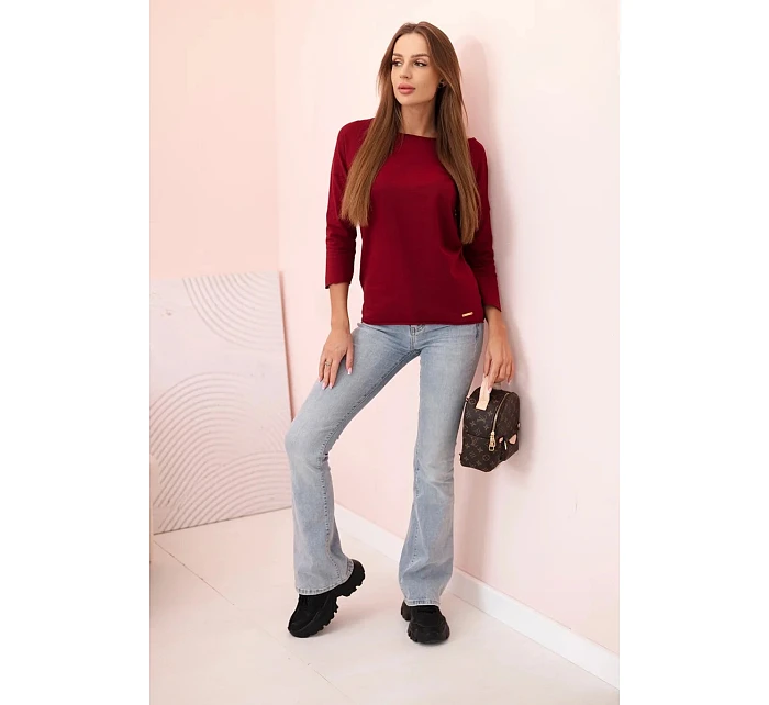 Dámska blúzka s lodičkovým výstrihom bordová