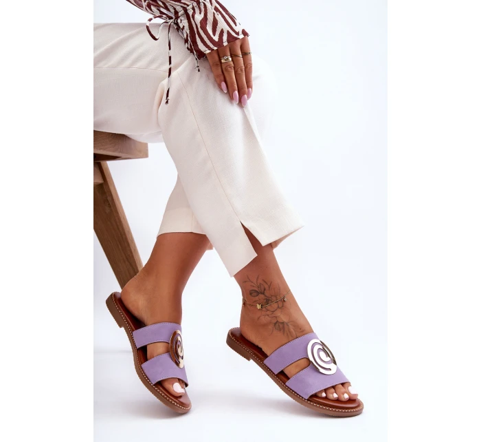 Modne Klapki Z Lustrzaną Ozdobą Fioletowe Deep Breath Modne Klapki Z Lustrzaną Ozdobą Fioletowe Deep Breath