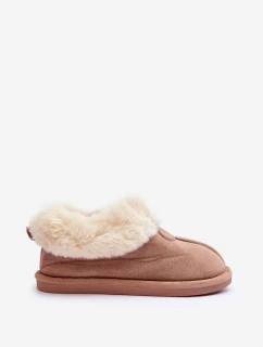 Papcie Damskie Z Futerkiem Beżowe Lanoze