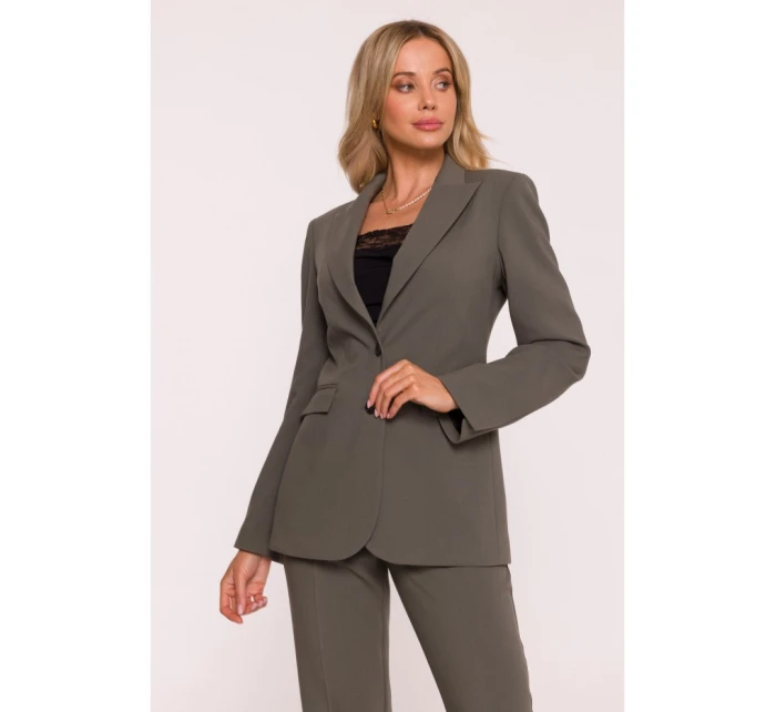 Blejzr s khaki barva model 21319159 - STYLOVE Blejzr s khaki barva model 21319159 - STYLOVE