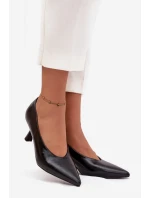 Dámske lakované lodičky na ihlovom podpätku Gavrielle - čierne Dámske lakované lodičky na ihlovom podpätku Gavrielle - čierne