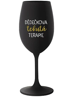 GIRL'S FLUID THERAPY - čierny pohár na víno 350 ml