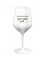 I'M SURE, NOW I CAN DRINK - biely nerozbitný pohár na víno 470 ml