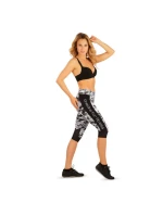 Dámske krátke čiernobiele športové legíny A6103 - Litex