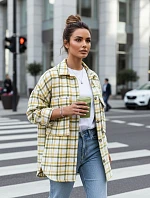 Dámska kockovaná zeleno-žltá košeľa FashionStreet DY0481