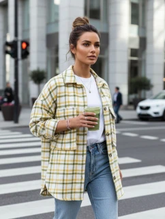 Dámska kockovaná zeleno-žltá košeľa FashionStreet DY0481