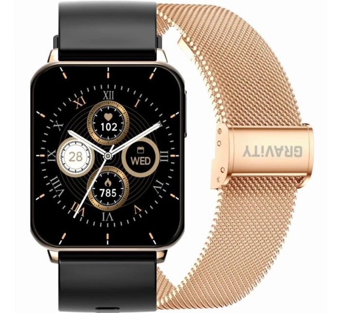 Chytré hodinky Rose Gold Black 2 Strap model 21807469 - Gravity Chytré hodinky Rose Gold Black 2 Strap model 21807469 - Gravity