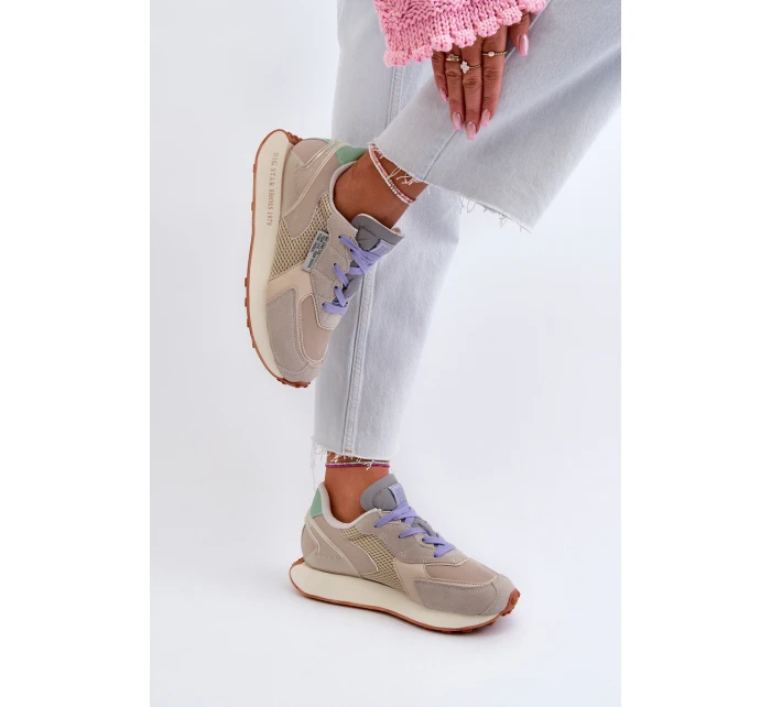 Sneakersy Damskie Na Platformie Memory Foam System Big Star NN274681 Beżowe Sneakersy Damskie Na Platformie Memory Foam System Big Star NN274681 Beżowe