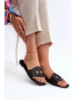 Dámské sandály na ploché podrážce černé model 21662051 - EVENTO
