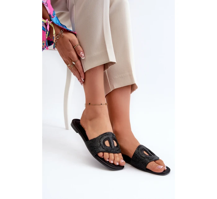 Dámské sandály na ploché podrážce černé model 21662051 - EVENTO