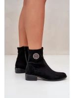 Dámské kotníčkové boty na ploché podrážce se zipem béžové model 21668028 - Boto