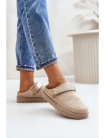 Damskie Kapcie Ocieplane Futerkiem Na Platformie Beżowe Azida Damskie Kapcie Ocieplane Futerkiem Na Platformie Beżowe Azida