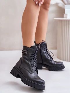 Kožené Boty Zateplené Černé model 21673728 - Zazoo