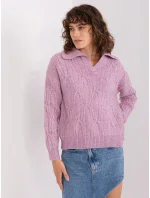 Sweter AT SW jasny fioletowy model 19018547 - FPrice Sweter AT SW jasny fioletowy model 19018547 - FPrice