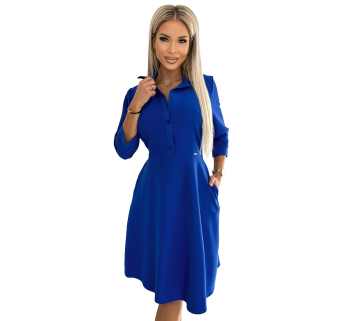 Košeľové šaty Numoco SANDY - modré
