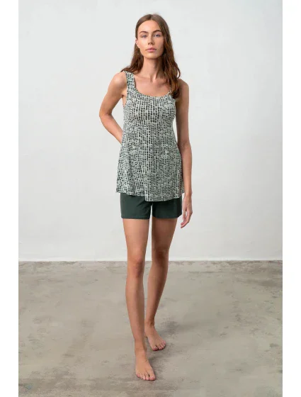 Dámske pyžamo Magda 18142 Tmavo zelená vzor - Vamp Dámske pyžamo Magda 18142 Tmavo zelená vzor - Vamp