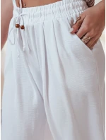 Dámské volnočasové kalhoty s širokými nohavicemi white Dstreet model 21987243 - FashionStreet Dámské volnočasové kalhoty s širokými nohavicemi white Dstreet model 21987243 - FashionStreet