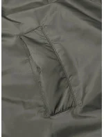 Tmavo modro-khaki dlhá dámska obojstranná vesta (B8137-3)