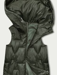 Dámská vesta v khaki barvě s kapucí model 18838464 - S'WEST