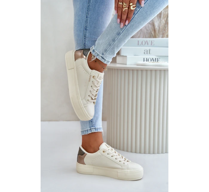 Ocieplane Trampki Damskie Na Platformie Big Star OO274A454 Beżowe Ocieplane Trampki Damskie Na Platformie Big Star OO274A454 Beżowe