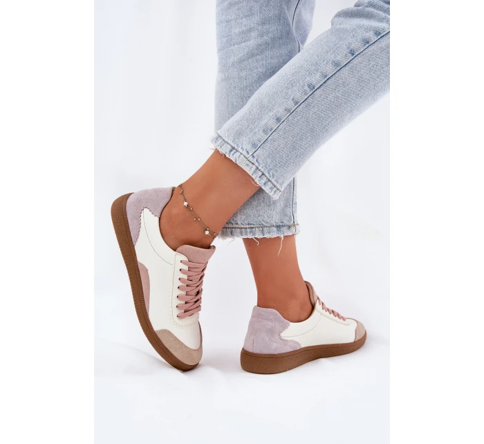 Dámské Kožené Tenisky model 21693337 Bílé - Zazoo