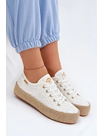 Krajkové tenisky espadrilky na platformě model 22102795 Bílé - Lee Cooper