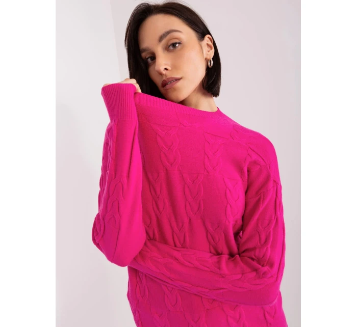 Sweter AT SW model 19040828 fuksjowy - FPrice Sweter AT SW model 19040828 fuksjowy - FPrice