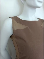 Dámske šaty bez rukávov 18417 hnedé - Koucla