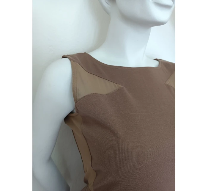 Dámske šaty bez rukávov 18417 hnedé - Koucla