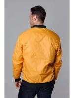 Tmavo žltá pánska bunda typu "bomber" s prešívanou podšívkou (AK95-22)
