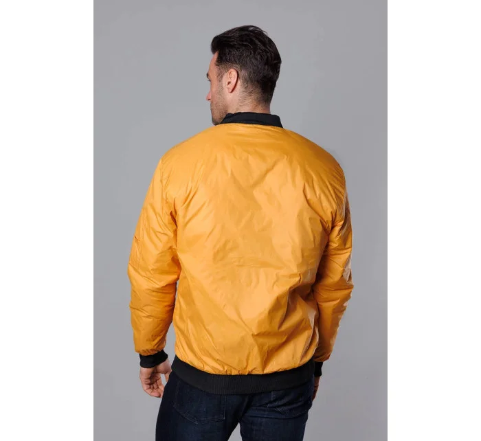 Tmavo žltá pánska bunda typu "bomber" s prešívanou podšívkou (AK95-22)
