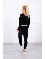 Velúrová súprava s kapucňou čierna