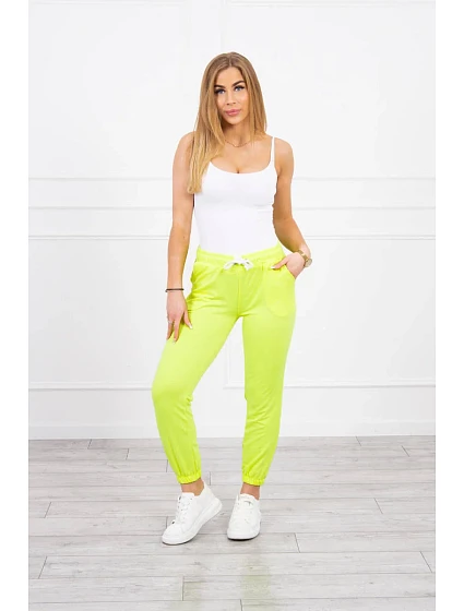 Bavlněné kalhoty žluté neonové Bavlněné kalhoty žluté neonové