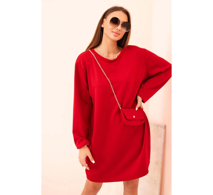 Dámske viskózové Plus veľkosť sukne s reťazou taška červená