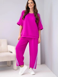 Dámska maslová viskózna mikina a nohavice s tienidlami tmavo fialová