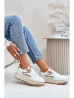 Dámské kožené sportovní boty na masivní platformě béžové model 21671302 - Boto