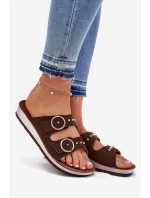 Wygodne Klapki Damskie Inblu CP000054 Brązowe