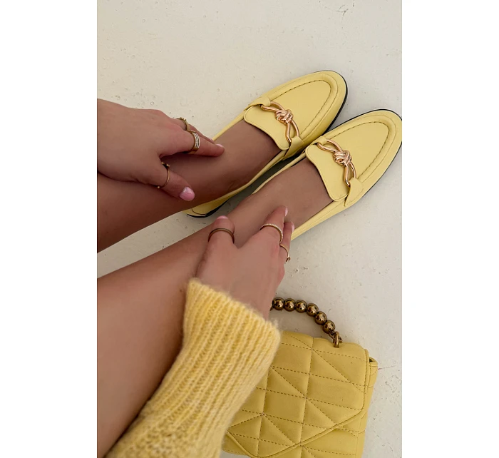 Dámské mokasíny s ozdobným detailem Žluté Rosynne