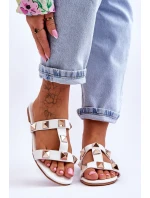 Dámské pantofle s velkými cvočky Bíle Mercure Dámské pantofle s velkými cvočky Bíle Mercure