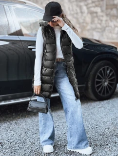 Dámska prešívaná vesta s kapucňou čierna FashionStreet TY5259