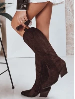 Dámské semišové kovbojské boty hnědé Dstreet model 21995233 - FashionStreet