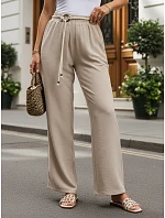Dámske nohavice so širokými nohavicami, béžové, FashionStreet UY3074
