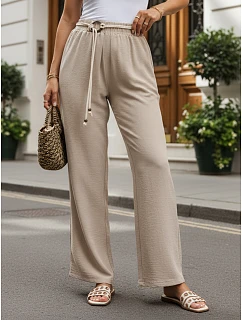 Dámske nohavice so širokými nohavicami, béžové, FashionStreet UY3074
